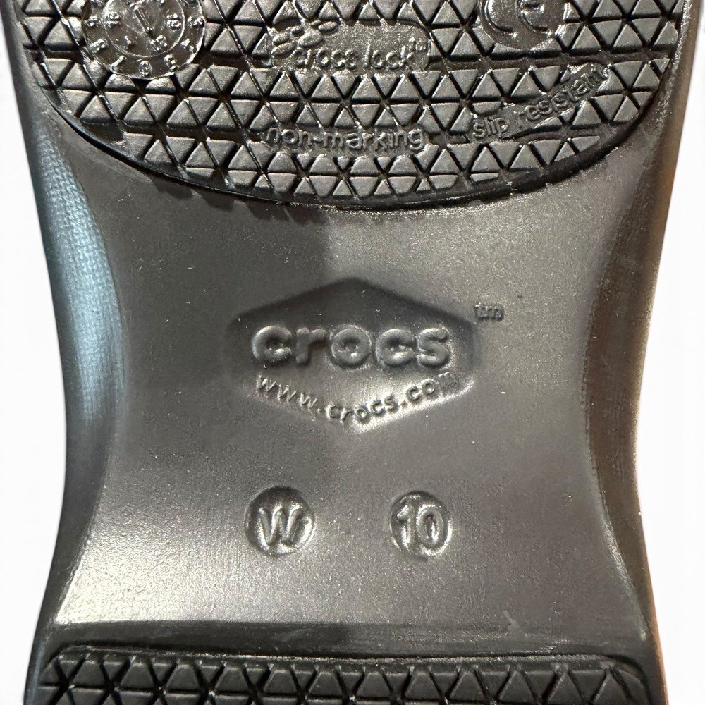 Crocs Neria Pro II Women 10 Black Mandala Floral Slip Resistant Work Clog Shoe - Picture 9 of 9